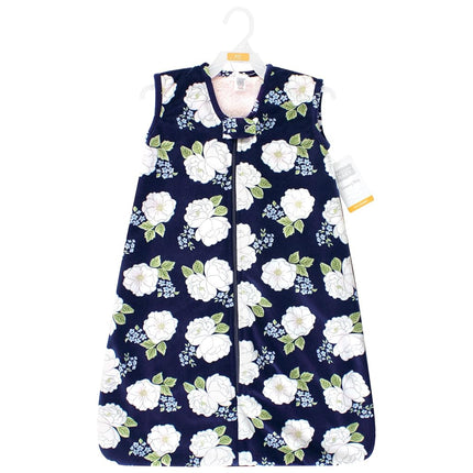 Saco de dormir de felpa de piel sintética unisex Hudson Baby para bebés, manta portátil, Peonías blancas, 6-12 meses