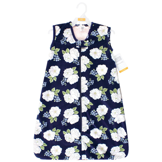 Saco de dormir de felpa de piel sintética unisex Hudson Baby para bebés, manta portátil, Peonías blancas, 6-12 meses