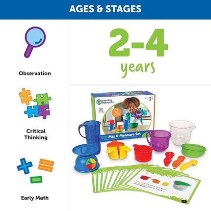 Learning Resources LER2783 Mix And Measure Activity Set, Experiment Mixing Tools, 22 Pieces, Ages 3+