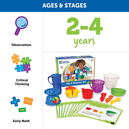 Learning Resources LER2783 Juego de actividades de mezclar y medir, herramientas de mezcla para experimentos, 22 piezas, a partir de 3 años