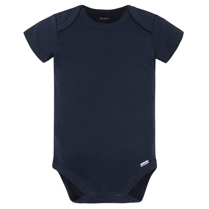 Gerber unisex-baby 5 Pack Onesies Multi-packs Bundle Interlock 180 Gsm, Navy, 3-6 Months