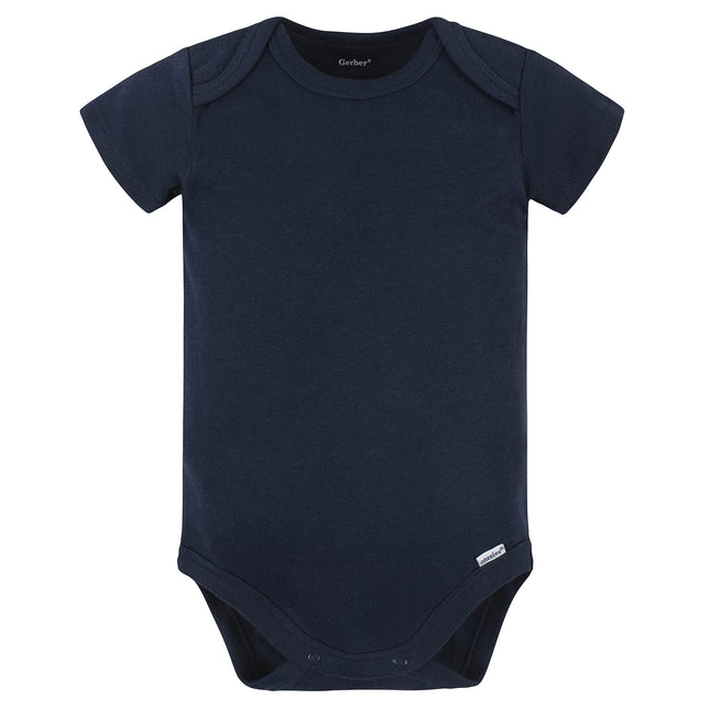 Gerber unisex-baby 5 Pack Onesies Multi-packs Bundle Interlock 180 Gsm, Navy, 3-6 Months