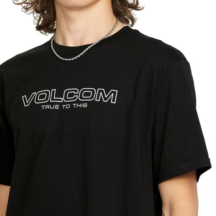 Volcom Men's Euro Logo Short Sleeve Tee, Black Newro, S