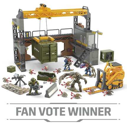 MEGA Halo Infinite Building Toys Set, Floodgate Firefight with 634 Pieces, 4 Micro Action Figures, Poseable Articulation, Accessories, Kids or Adult, HNC59