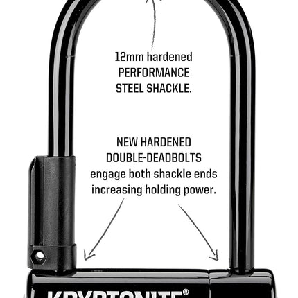 Kryptonite Keeper Mini-6 Bike U-Lock, Heavy Duty Anti-Theft Bicycle U Lock Sold Secure Silver, 12mm Shackle with Mounting Bracket and Keys for Bike, Motorcycle, Scooter, Bicycle, Door, Gate, Fence