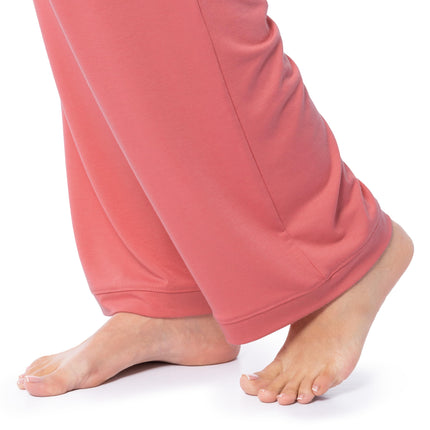 Fruit of the Loom womens Short Sleeve Tee and Pant 2 Piece Sleep Set, Desert Rose, XL