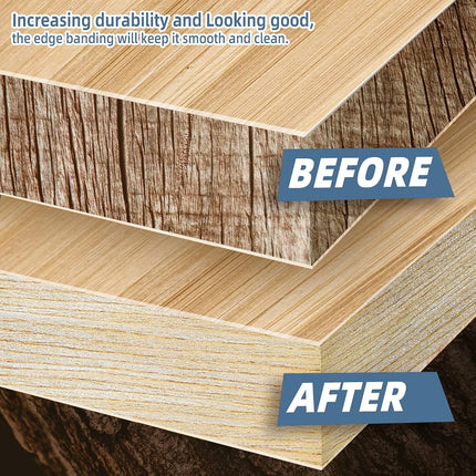 ZYJT White Oak Edge Banding, 1 1/2 inch x 50ft roll of Veneer Edge Banding -Pre-glued Flexible, Real Wood Tape Banding for Cabinet Repair Furniture Restoration