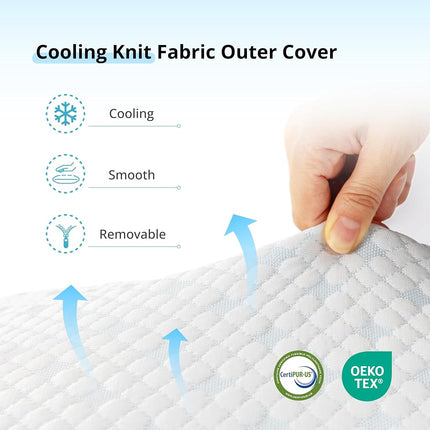 EGOHOME Cooling Shredded Memory Foam Hot, Adjustable Bed Side Back or Stomach Sleepers, Neck Sleeping, Pillow with Removable Cover, Queen(1PC), White 4 Pound