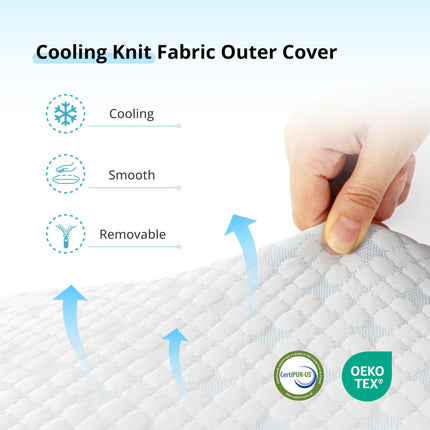 EGOHOME Cooling Shredded Memory Foam Hot, Adjustable Bed Side Back or Stomach Sleepers, Neck Sleeping, Pillow with Removable Cover, Queen(1PC), White 4 Pound
