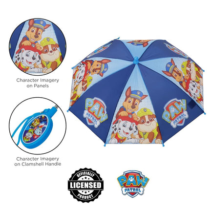 Parapluie Nickelodeon pour enfants, imperméable Pat Patrouille pour tout-petits et jeunes garçons de 3 à 6 ans, bleu clair, 3-6 ans