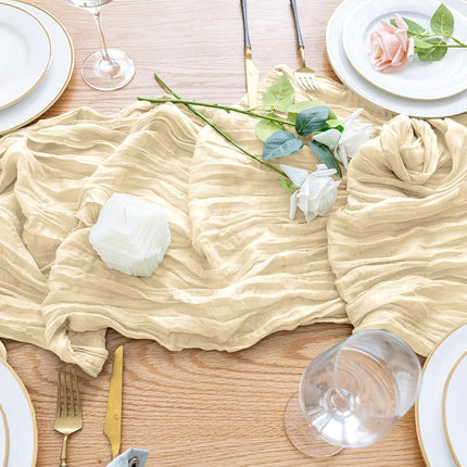 Wokceer Cheesecloth Table Runner Emerald Green 10FT Boho GauzeRunner,3Pack