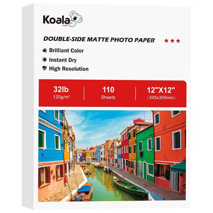 Koala Double Sided Thin Matte Printer Paper 12x12 