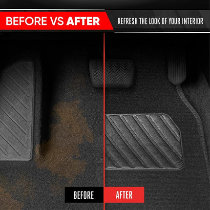 Motor Trend SpeedSeries Carpet Car Floor Mats Set - Versatile Fit for Cars, Trucks, SUVs, Vans Black Trim Racing Design Car Mat Full Set Tapetes para Carro - Set of 4, Black Cars Carpet Mats