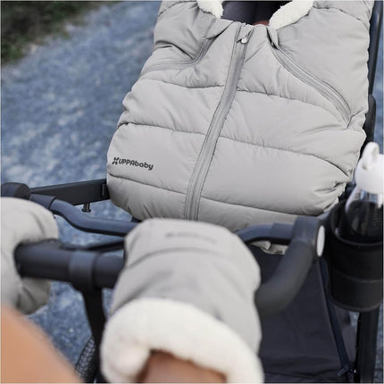 UPPAbaby CozyHandmuff - Easily Attaches to Stroller Handlebars - Ultra-Plush, Weather-Proof Hand Protection - Greyson (Charcoal Mélange)