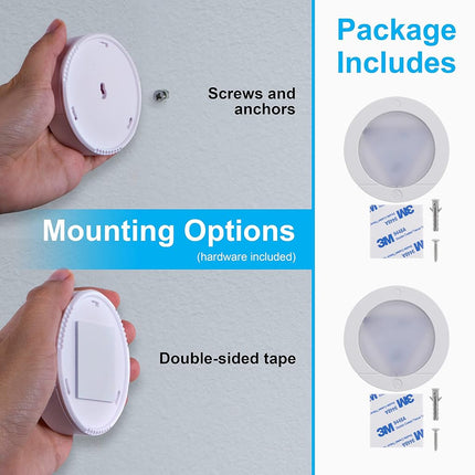 GE, Wireless, Battery Operated, 20 Lumens, Touch Activated On/Off, Bright White, Ideal for Closets, Cabinets, Attic, Garage and More, 25434, 2 Pack, LED Puck Lights, 2 Count