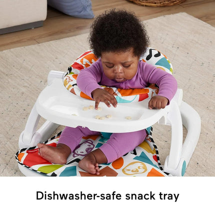 Fisher-Price Baby Portable Chair Deluxe Kick & Play Sit-Me-Up Floor Seat with Piano Learning Toy & Snack Tray for Infants to Toddlers