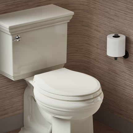 Kohler 4639-RL-96 Cachet ReadyLatch Quiet-Close Round Toilet Seat, Soft Close Toilet Seat, Round Toilet Seat Slow Close, Biscuit
