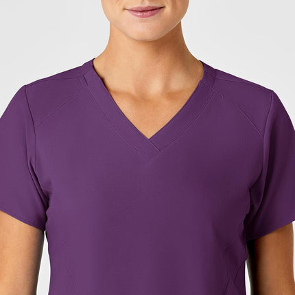 WonderWink 6155AEGGPXL Haut femme col en V stylisé W123, Aubergine, Taille Standard-XL