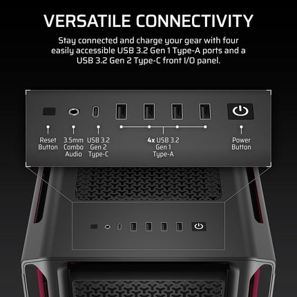Corsair iCUE LINK 5000T LX Black Tempered Glass ARGB Mid-Tower ATX PC Case