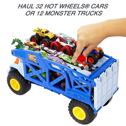 Hot Wheels Monster Trucks Rhino Rig Toy Hauler, Large-Scale Vehicle