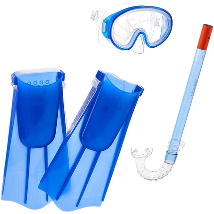 Speedo Kid's Aqua Quest Mask/Snorkel/Fin Set, Blue
