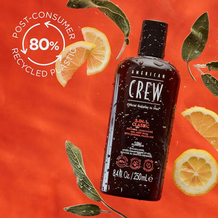 American Crew 3 In 1 Shampoo & Conditioner & Body Wash, 1 L