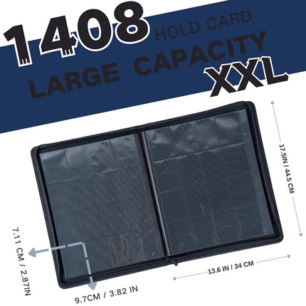 KUOOKING 1408+ Pockets Trading Card Binder (Navy Blue)