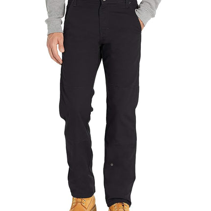 Dickies Men's Tough Max Duck Double Knee Pant Work Utility, Stonewashed Black, 34W / 34L