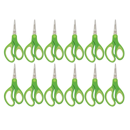 Scotch Ciseaux pour enfants à pointe souple de 5 po, paquet de 12 pour enseignants, vert (1442P-12) - Lot de 6