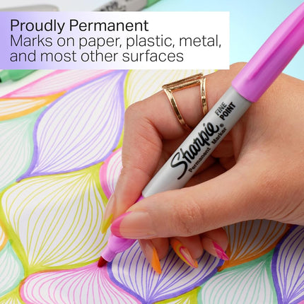 Sharpie Glam Pop Permanent Markers, Fine Point, Assorted Colours, 24 Count