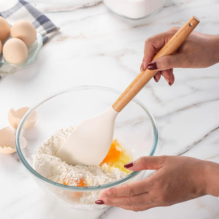Country Kitchen 14 Piece Silicone and Wood Kitchen Utensil Set, Heat Resistant up to 450℉, Easy to Clean and Hand Washable