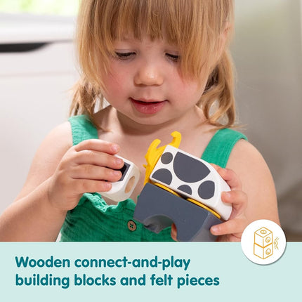 Melissa & Doug Blockables Farm Snap And Play | Wooden Building Toys for Kids, 56 Pcs | Age 2-7 - FSC Certified