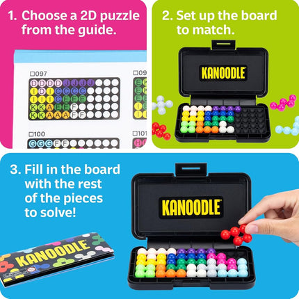 Learning Resources Kanoodle 3D Brain Teaser Puzzle, Travel Game for Adults and Kids Ages 7 8 9 10+, Gift for Boys and Girls, Featuring over 200 Challenges