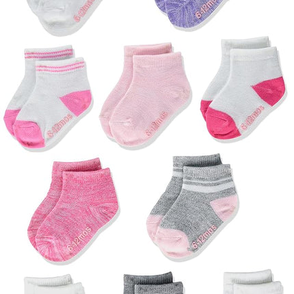 Calcetines tobilleros ligeros Hanes EZ Sort para niñas (bebés y niños pequeños), paquete de 10 pares