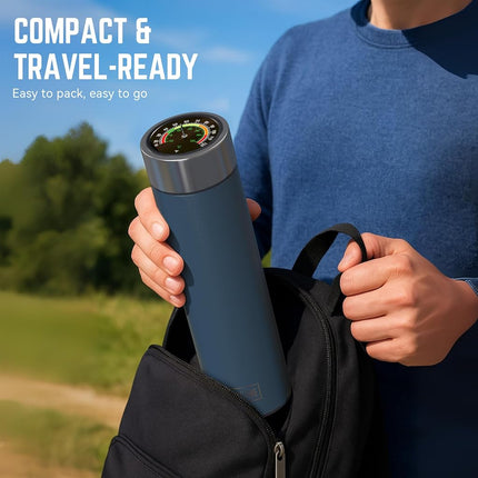 DISONCARE Odyssey 60H Insulin Cooler | Holds 1-3 Pens, Travel Case with Temperature Dial Cover, Battery-Free & TSA-Approved Design, QR Medical Tag (Dark Blue)