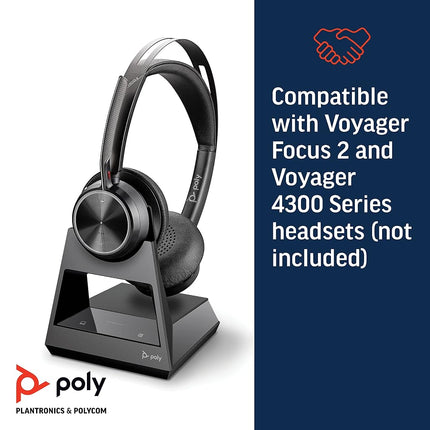 Plantronics Poly - Voyager Office Base () - Compatible with Voyager Focus 2 and Voyager 4300 UC Series Headsets (Sold Separately) - Connect to PC/Mac, Deskphone, & Cell Phone