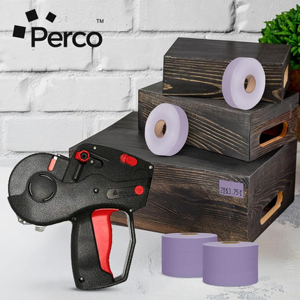 Perco Red Pricing Labels for Monarch 1131 Pricing Gun – 4 Sleeve, 80,000 Price Gun Labels – with Bonus Ink Rolls