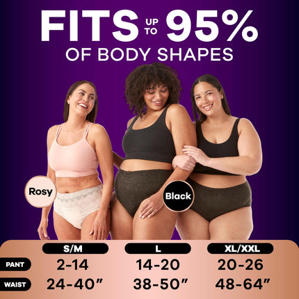Ropa interior para incontinencia y posparto Always Discreet Boutique para mujer, máxima protección, talla S/M, Rosy, 48 unidades