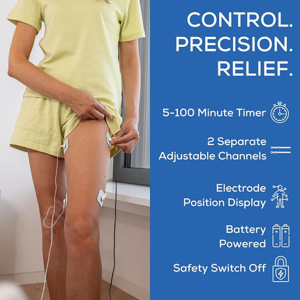 Beurer EM49 PainFree Digital TENS and EMS Machine | Drug-free natural pain relief | 3-in-1 pain relief, rehabilitation and massage | 70 training programmes | 2 channels | 4 self-adhesive electrodes