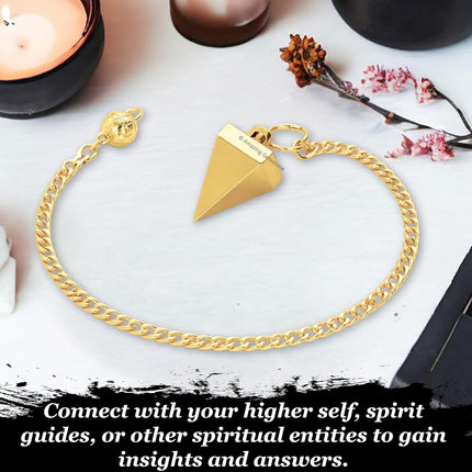 Amazing Gemstone Healing Metal Pendulums for Divination, Gold Small Cone Steel Copper Pendulum High Energy Pendulo de Bronce Pendulos de Mesa MP120