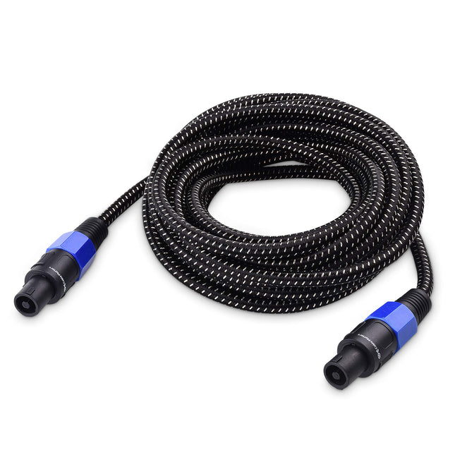 Cable Matters Cable para altavoz trenzado premium de 12 AWG, compatible con puerto Speakon NL4FC, 7,6 m