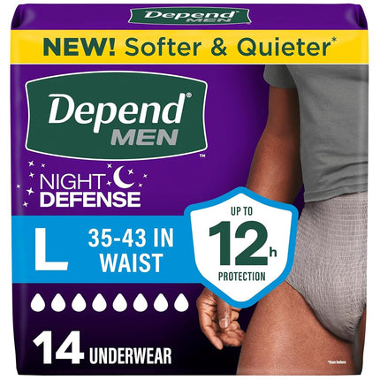 Depend Night defense incontinence underwear for men, X-Large, 24 Count