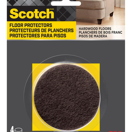 Scotch SP828-NA Felt Pads Diameter, Brown, 4/Pack,
