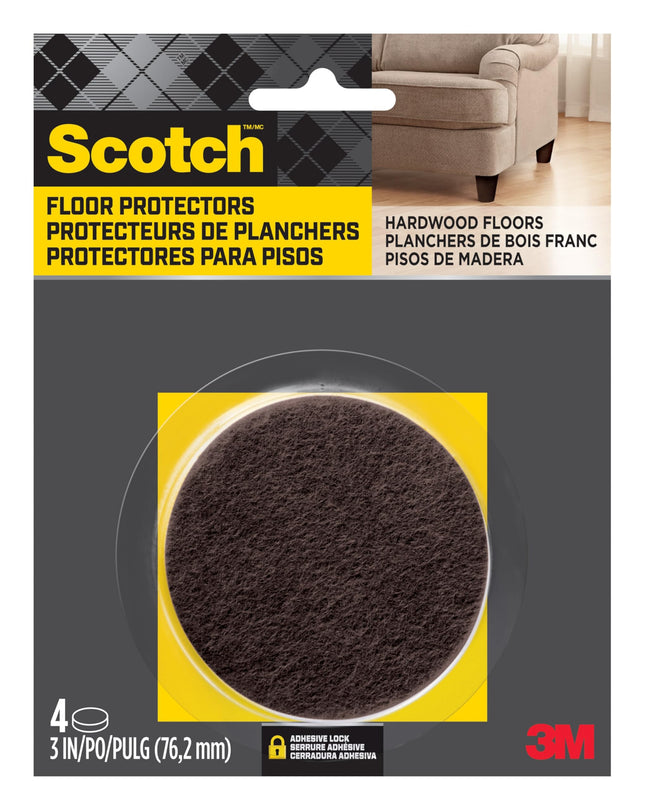 Scotch SP828-NA Felt Pads Diameter, Brown, 4/Pack,