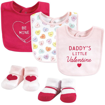Hudson Baby Unisex Baby Cotton Bib and Sock Set, B