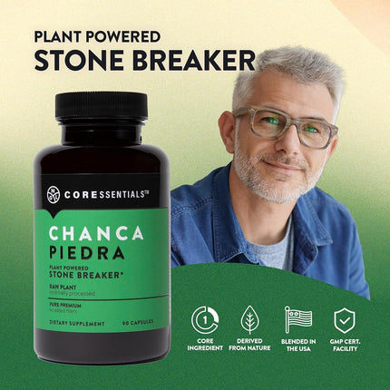 CHANCA Piedra Pure Stone Breaker 1300mg - Kidney, RENAL, Gallbladder Support Phyllanthus niruri - All Natural Herbal Detox Urinary Tract, Removes Impurities - 90 Capsules