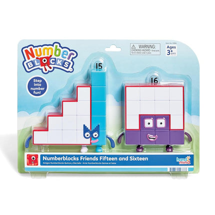 hand2mind Numberblocks Friends Fifteen and Sixteen Figure Pack, Number and Counting Toys for Toddlers, Play Figure Playsets, Small Figurines for Kids, Kindergarten Math and Pretend Play Toys