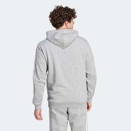 adidas Men's Essentials Fleece 3-Stripes Hoodie, Medium Grey Heather, XXS