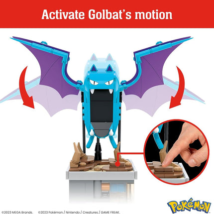 MEGA Pokémon Building Toys Set Mini Motion Golbat with 313 Pieces, Wing Flapping Motion, 5 Inches Tall, for Adult Collectors, HTH72
