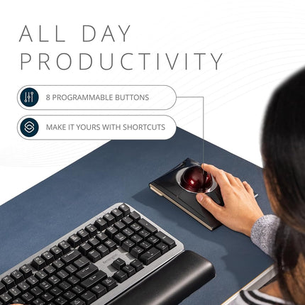 Kensington SlimBlade Pro Bluetooth Wireless Rechargable Ergonomic Trackball Mouse for Windows and macOS, Ambidextrous Design and Optical Tracking (K72080WW)